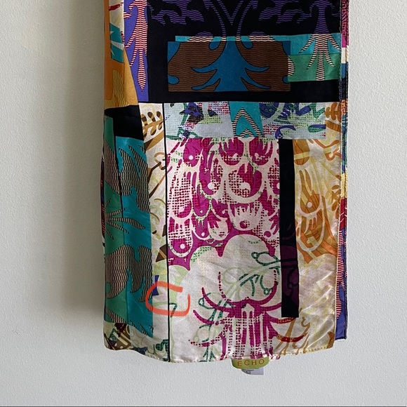 Echo colourful square silk scarf - Picture 11 of 11